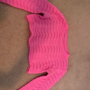 Shein pink sweater with flare out sleeve
